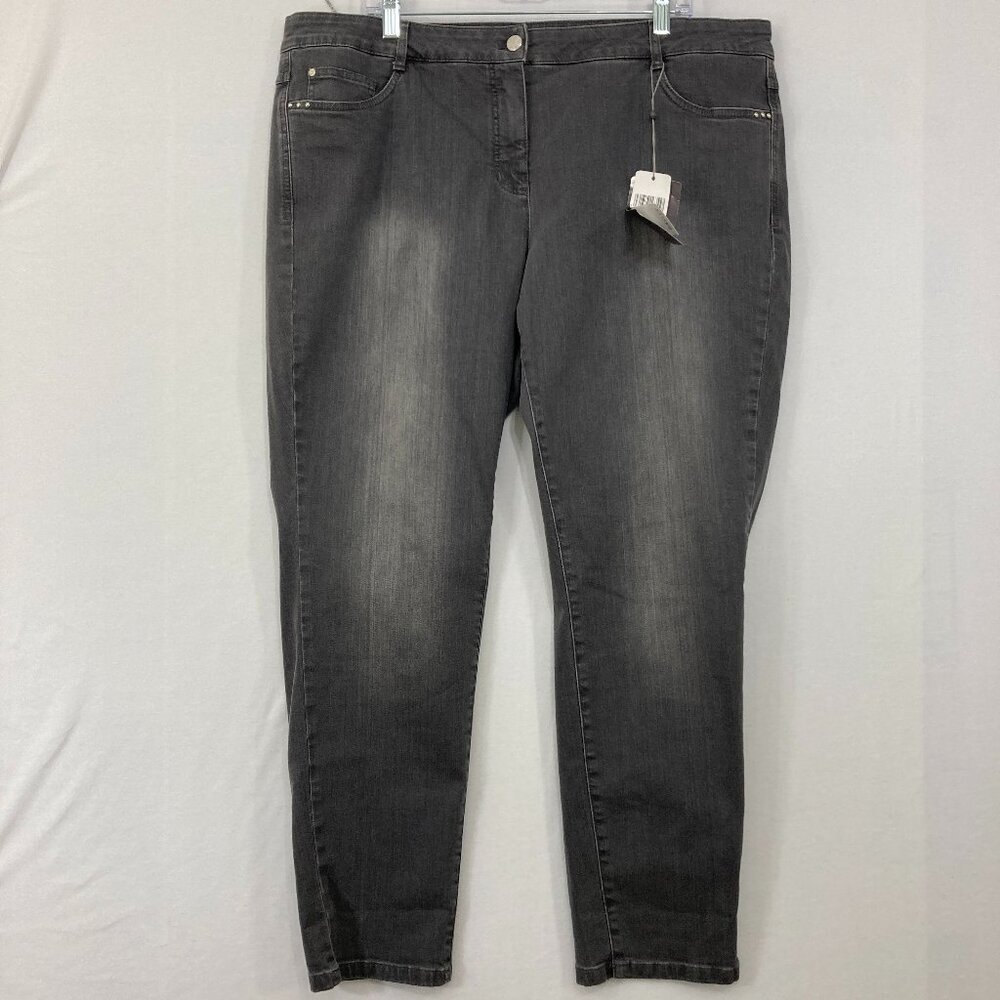 New Basler Women's‎ size US 20 Gray Stretch Comfy Slim Leg Jeans